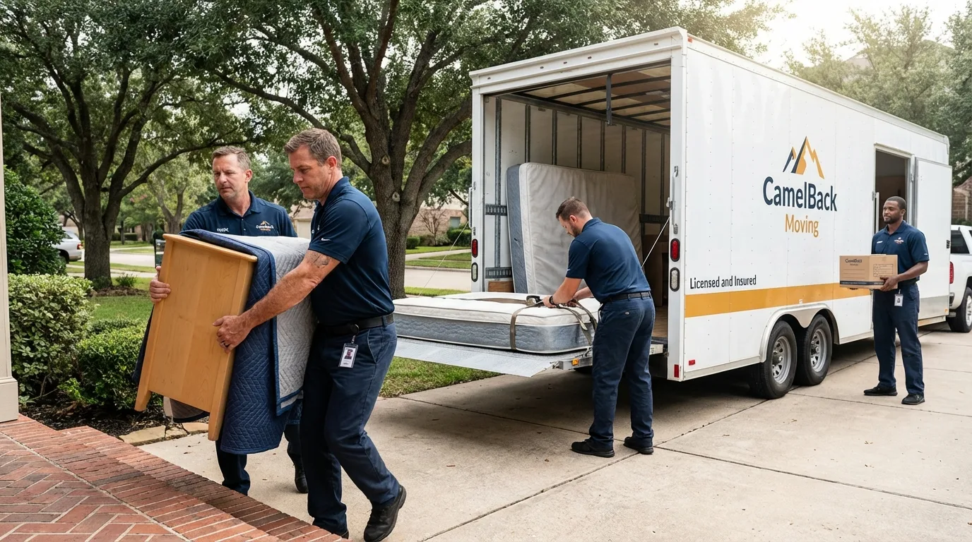 Crew loading residential truck for cross-state move from Sparkill, NY