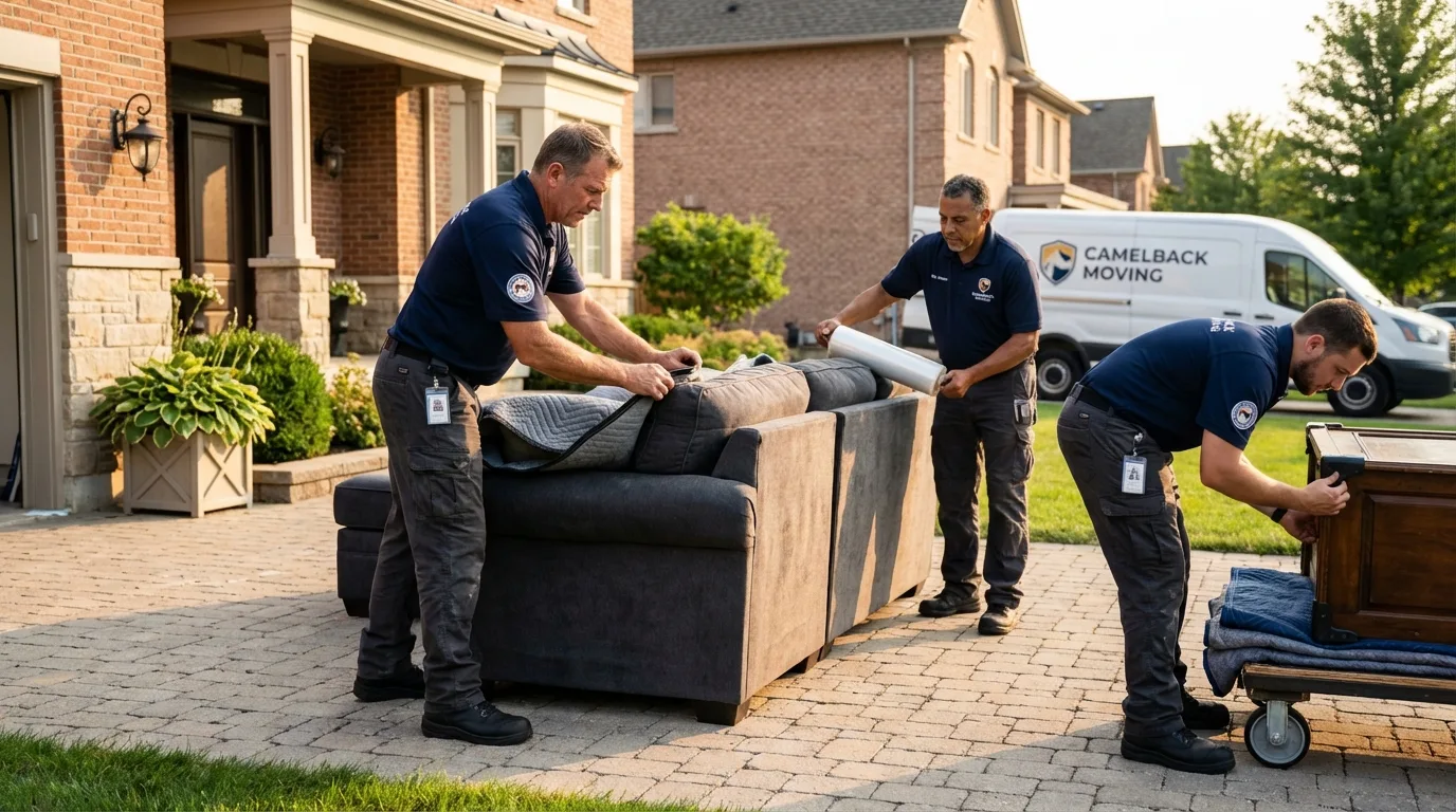 Large estate moving crew wrapping furniture in Sparkill, NY